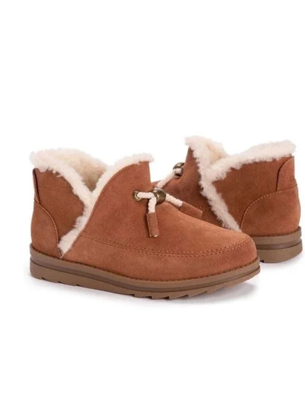 Muk Luks Ziggy Sunset Blvd. Ankle Boot Women's sz 7.5 Brown Suede Faux Fur new